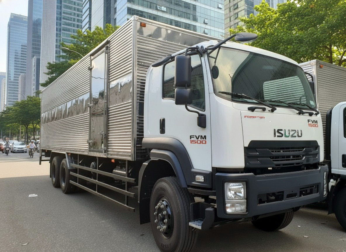 Xe tải 15 tấn Isuzu FVM Euro 5 thùng kín inox 9.4m Xe tải 15 tấn Isuzu FVM Euro 5 thùng kín inox 9.4m