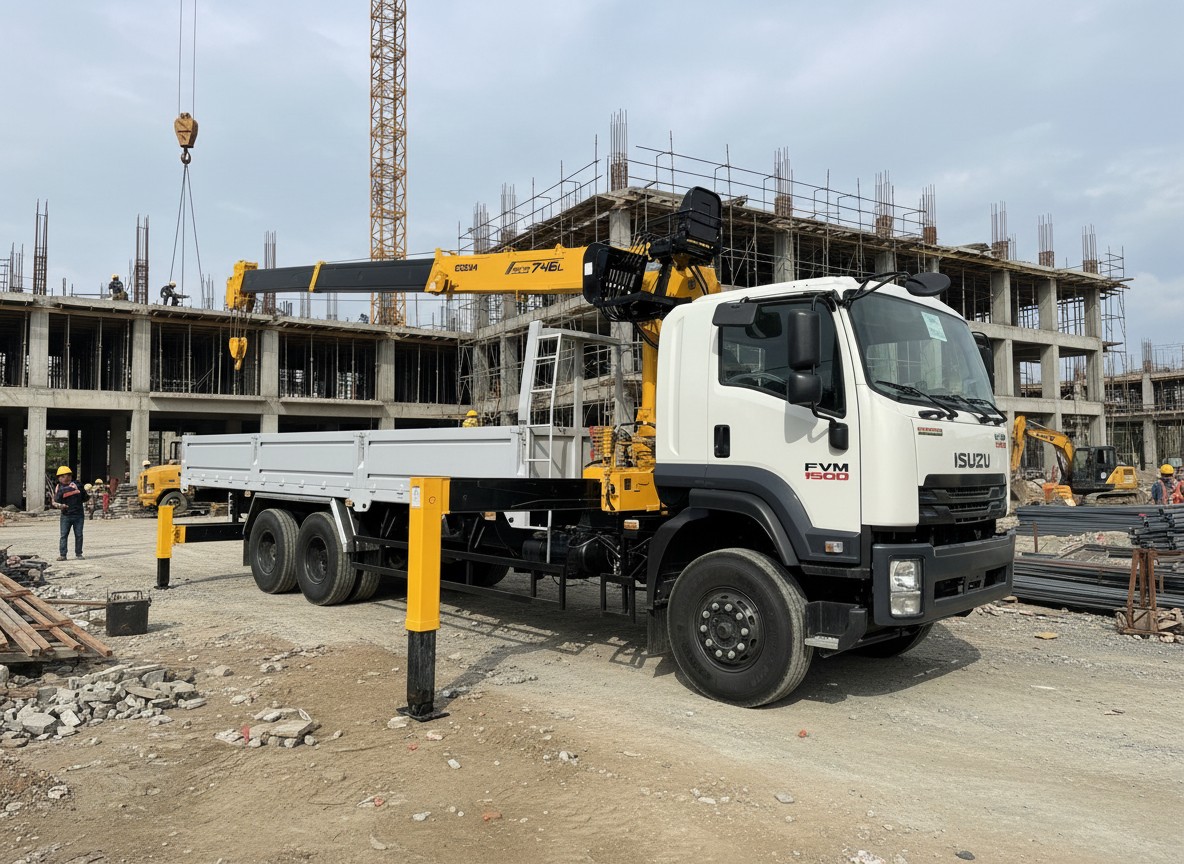 Xe tải cẩu Isuzu FVM 1500 FVM60TE5 | FVM60TE5A gắn cẩu 8 tấn Soosan SCS746L: Xe tải cẩu Isuzu FVM 1500 FVM60TE5 | FVM60TE5A gắn cẩu 8 tấn Soosan SCS746L: