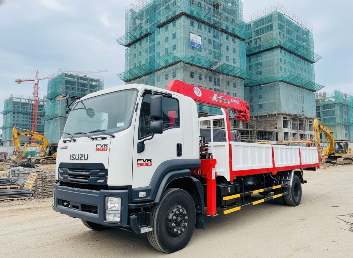 Xe tải cẩu 5 tấn Unic- Isuzu Xe tải cẩu 5 tấn Unic- Isuzu