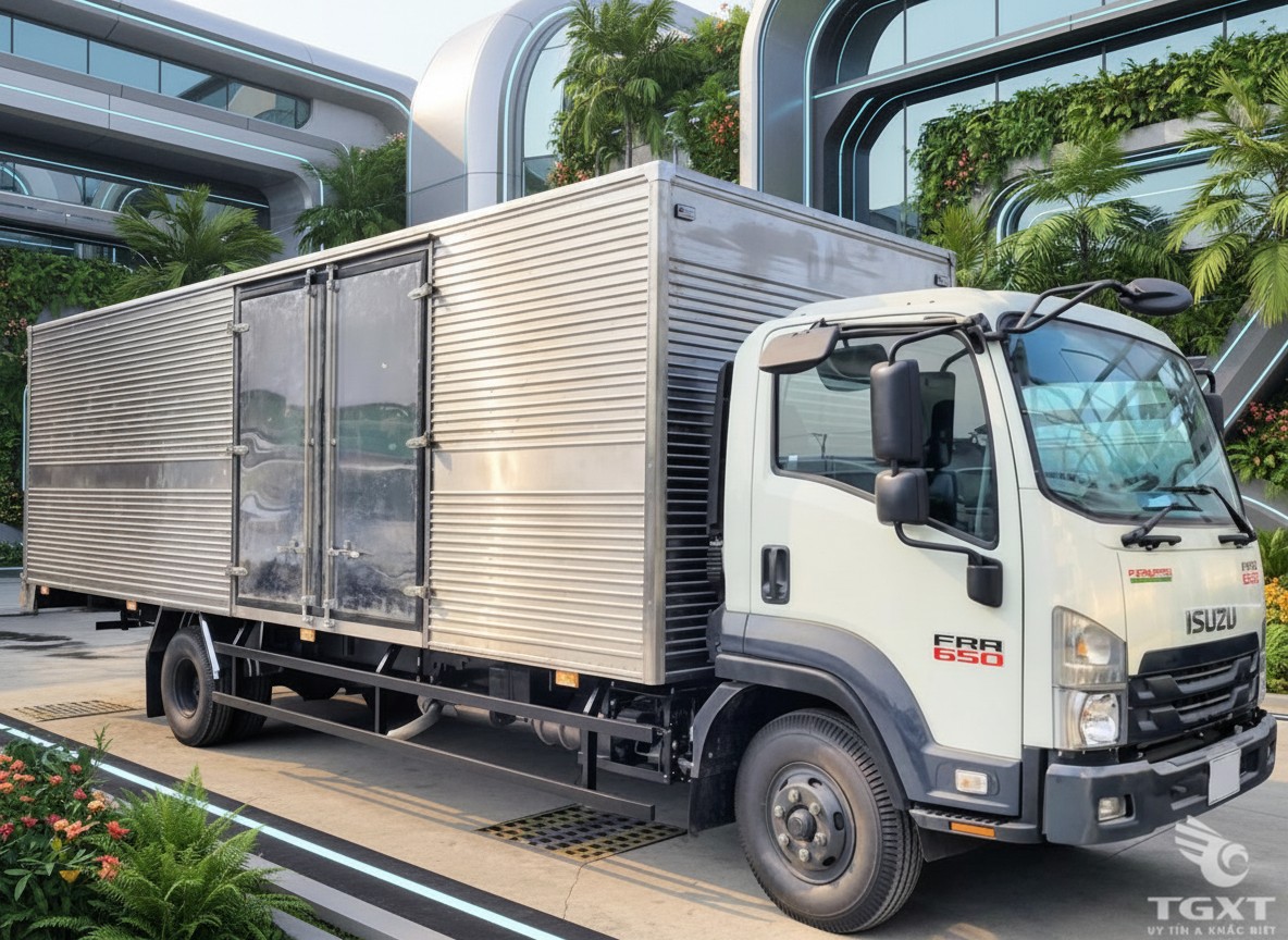 Xe tải thùng kín Isuzu FRR650 FRR90NE5 thùng dài 6.7m Xe tải thùng kín Isuzu FRR650 FRR90NE5 thùng dài 6.7m