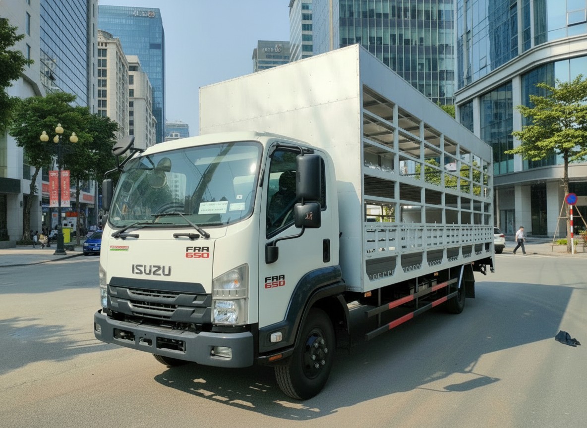 Xe chở xe máy Isuzu FRR650 model FRR90QE5: Thùng 7m4 Xe chở xe máy Isuzu FRR650 model FRR90QE5: Thùng 7m4