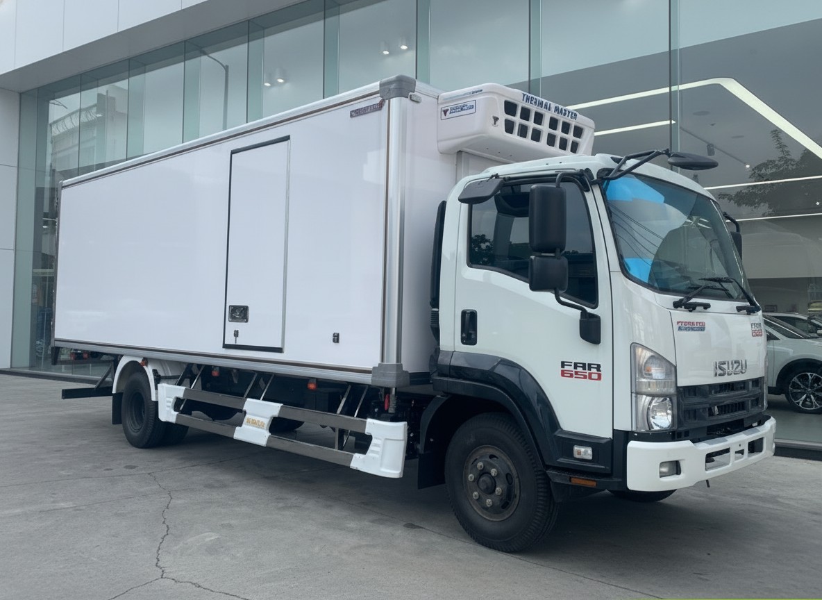 Xe tải thùng đông lạnh Isuzu FRR650 dài 7.4m Xe tải thùng đông lạnh Isuzu FRR650 dài 7.4m