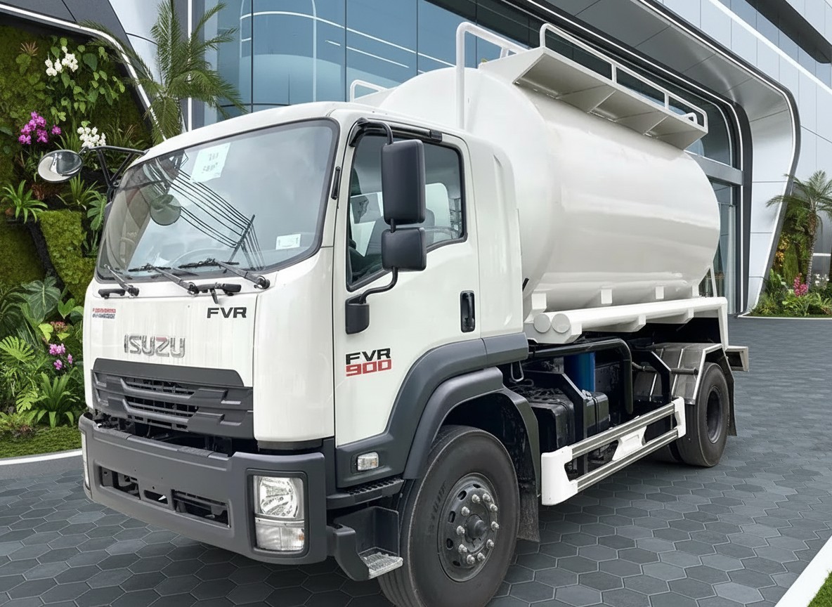 Xe bồn chở cám rời 14m3 Isuzu FVR 900: Loại bồn thổi