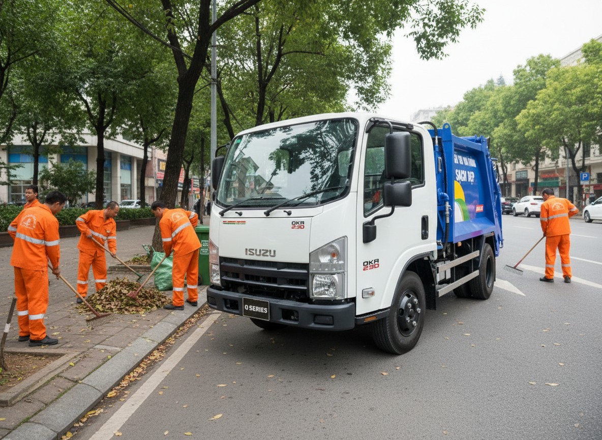 Xe Cuốn Ép Chở Rác 4m3 Isuzu QKR230 Xe Cuốn Ép Chở Rác 4m3 Isuzu QKR230