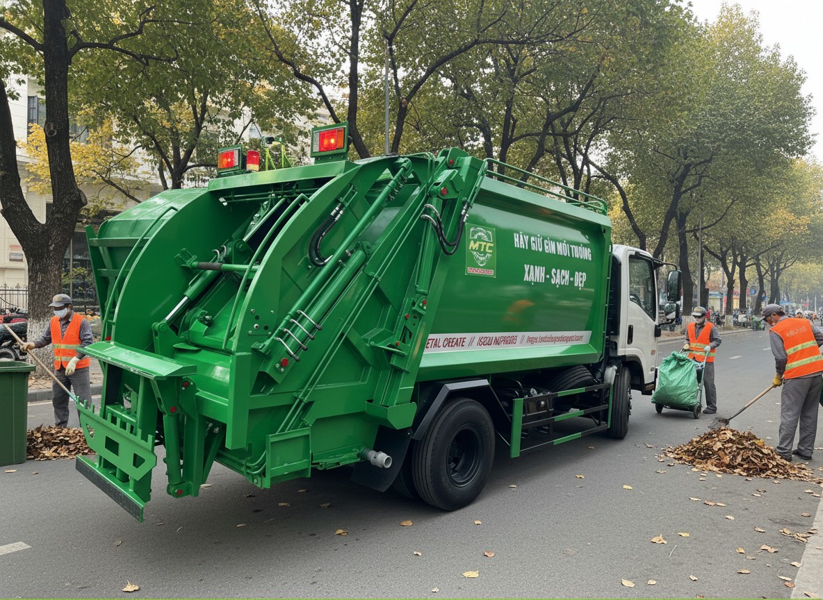 Xưởng đóng Xe Ô tô cuốn ép chở rác 7m3 Isuzu NQR550 NQR75HE5 Xưởng đóng Xe Ô tô cuốn ép chở rác 7m3 Isuzu NQR550 NQR75HE5