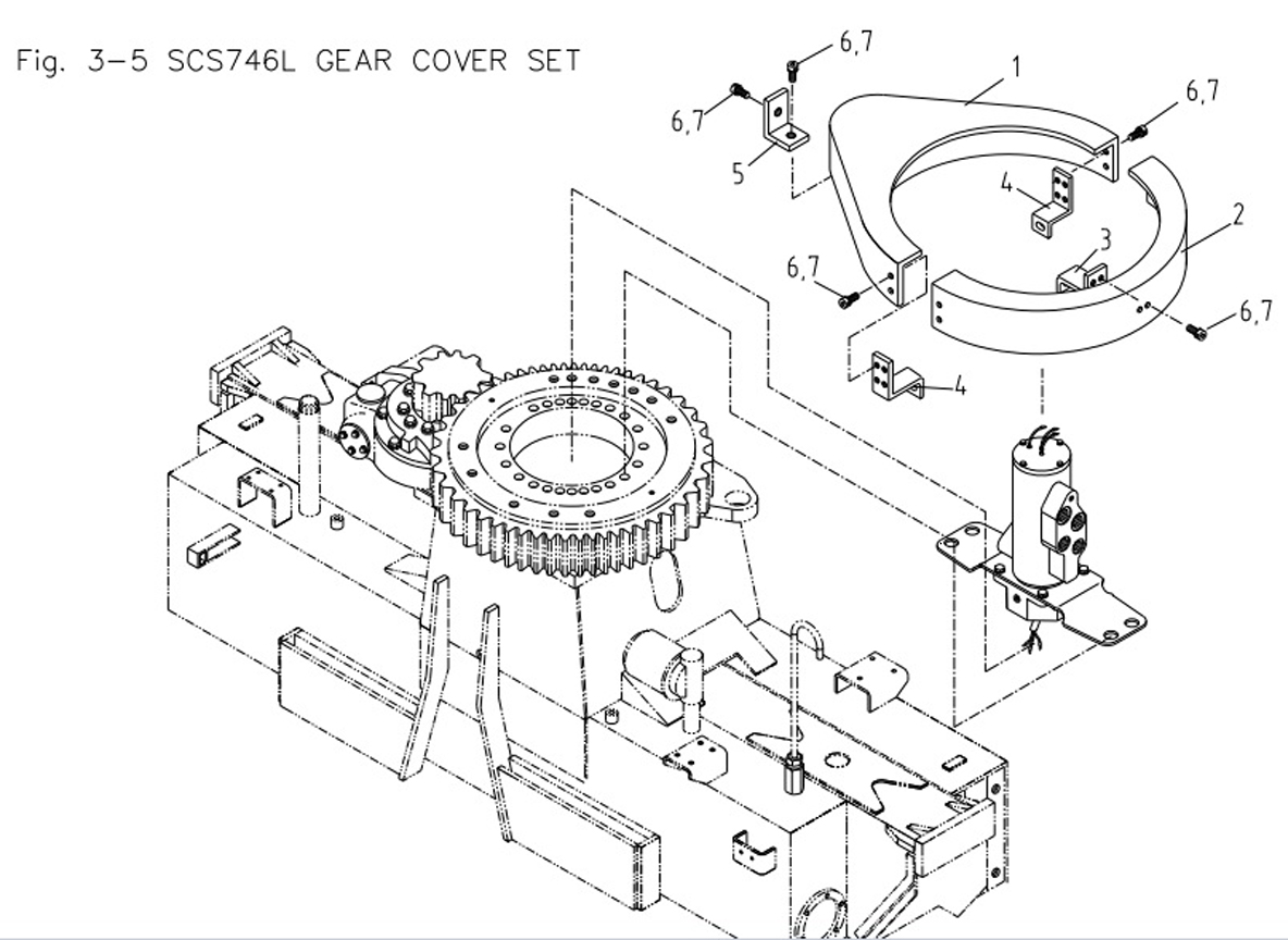 Danh mục phụ tùng Vành răng quay toa Soosan SCS746L Danh mục phụ tùng Vành răng quay toa Soosan SCS746L