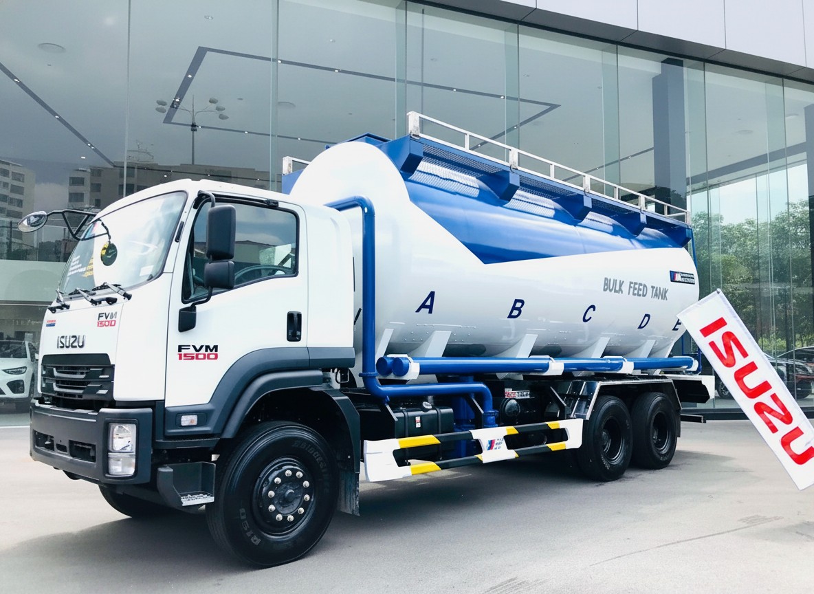 Xe bồn chở cám 24m3 Isuzu FVM1500: Bồn thổi khí