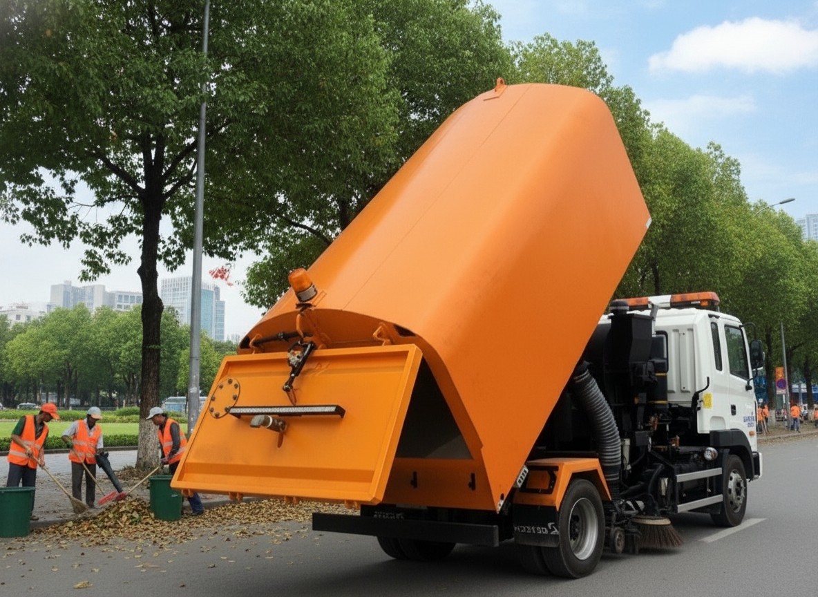 Xe quét đường hút bụi nhập khẩu Retech 3m3, 4m3, 6m3, 10m3