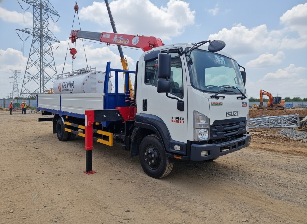 Thông số kỹ thuật tổng thể Xe cẩu Isuzu FRR650 cẩu URV374K thùng dài 6.5m