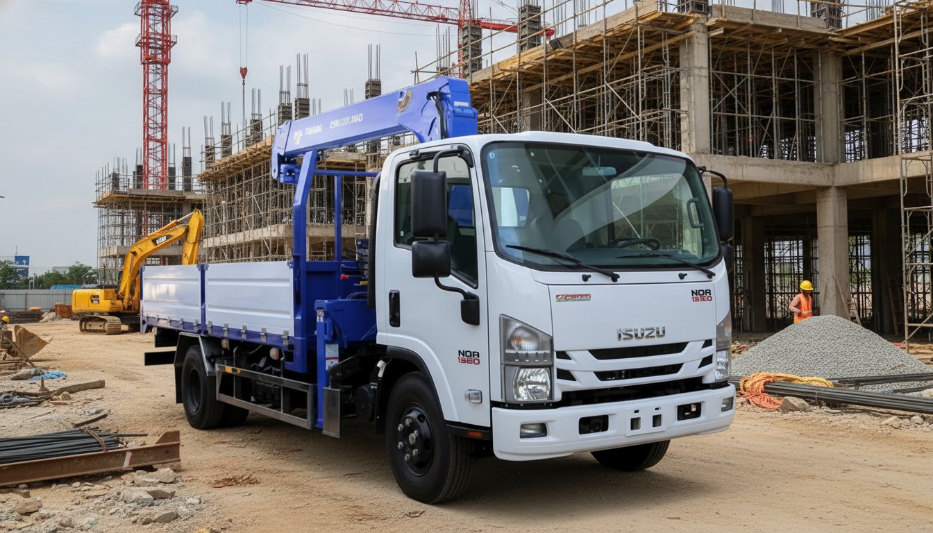 Xe tải cẩu 3 tấn Isuzu NQR550 gắn cẩu Tadano TM-ZE364MH Xe tải cẩu 3 tấn Isuzu NQR550 gắn cẩu Tadano TM-ZE364MH